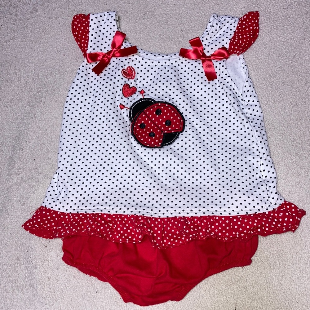 DDG Darlings 24M Dress w/Diaper Cover Ladybug